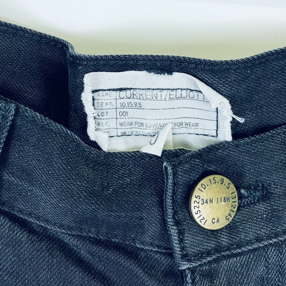 Current Elliott‎ Jeans Womens 27 Black Night Wash The Moto Skinny Indie Sleaze